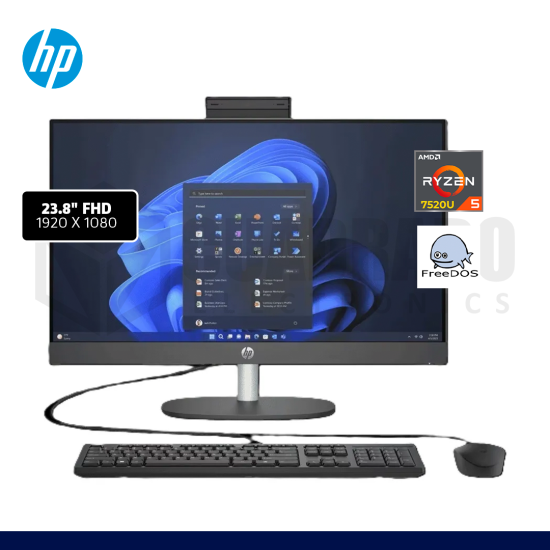 AIO HP PROONE 245 G10 AMD RYZEN 5-7520U 16GB 512GB SSD 23.8" FREEDOS / AL2J6LT#ABM