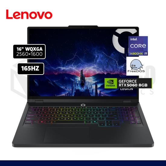 LAPTOP LENOVO LEGION PRO 5 16IRX10 INTEL CORE I9-14900HX 32GB 1TB SSD NVIDIA RTX 5060 8GB 16" FREE DOS / 83NN0058LM