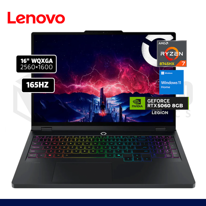 LAPTOP LENOVO LEGION LEGION PRO 5 16ADR10 AMD RYZEN 7 8745HX 32GB 1TB SSD RTX 5060 8GB 16" W11 / 83LT000MUS