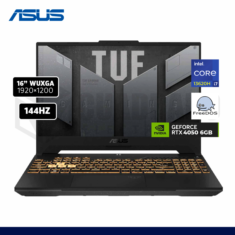 LAPTOP ASUS TUF GAMING F16 FX607VU-RL091 INTEL CORE 17-13620H 16GB 1TB SSD RTX 4050 6GB 16" FREE DOS / 90NR0N06-M00A10
