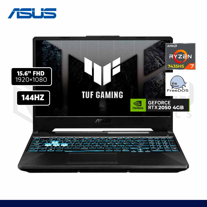 LAPTOP ASUS  TUF GAMING A15 FA506NFR-HN014 AMD RYZEN 7 7435HS 16GB 512GB SSD RTX 2050 4GB 15.6" FREE DOS /90NR0JU7-M00280