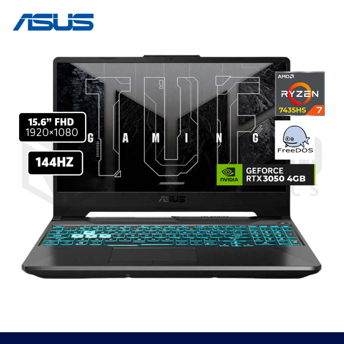 LAPTOP ASUS TUF GAMING A15 FA506NCG-HN187W AMD RYZEN 7 7435HS 8GB 512GB SSD RTX 3050 4GB 15.6" FREE DOS / 90NR0JF7-M00FW0
