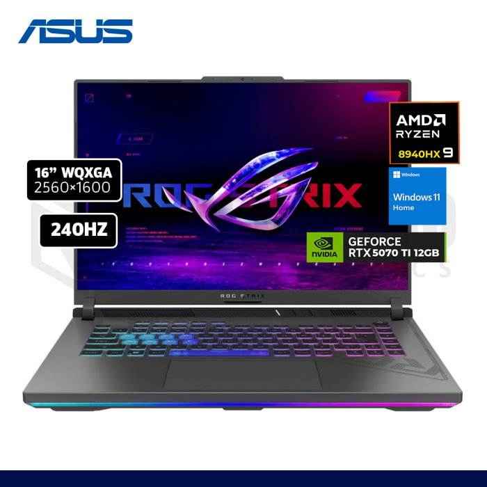 LAPTOP ASUS ROG STRIX G16 AMD RYZEN 9 8940HX 16GB 1TB SSD RTX 5070 TI 12GB WIN 11 / G614PR-G16.R95070TI