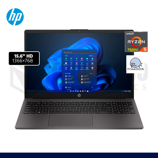 LAPTOP HP 255 G10 AMD RYZEN 5-7520U 16GB 512GB SSD 15.6" FREE DOS/ BF9Z9AT#ABM