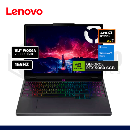 LAPTOP LENOVO LEGION 5 15AHP10 AMD RYZEN 7 260 16GB 512GB SSD RTX 5060 6GB 15.1" WIN11 / 83M00001US