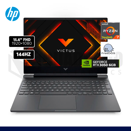 LAPTOP HP VICTUS 15-FB3019LA AMD RYZEN 7 7445HS 8GB 512GB SSD RTX 3050 6GB 15.6" FREE DOS BT4F6LA#ABM