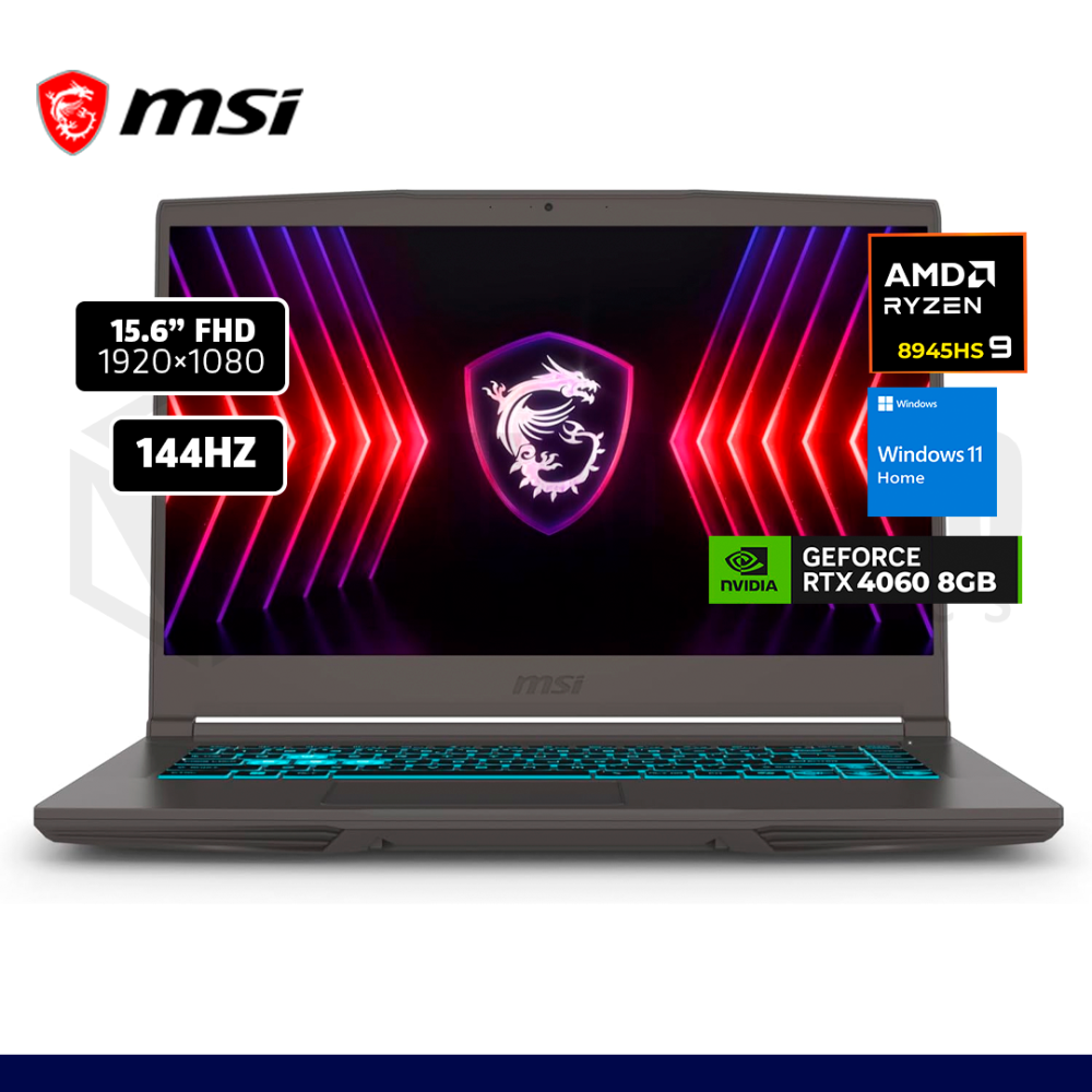 LAPTOP MSI THIN A15 B8VF-270US AMD RYZEN 9-8945HSB 16GB 1TB SSD RTX 4060 8GB 15.6" W11
