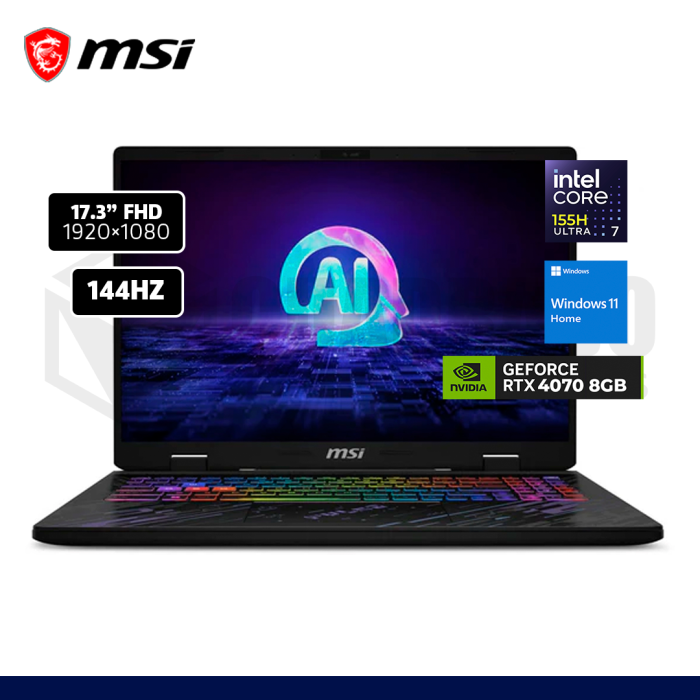 LAPTOP MSI PULSE 17 C1VGKG-063PE INTEL CORE ULTRA 7-155H 16GB 1TB SSD RTX 4070 8GB 17.3" W11 /9S7-17T311-063