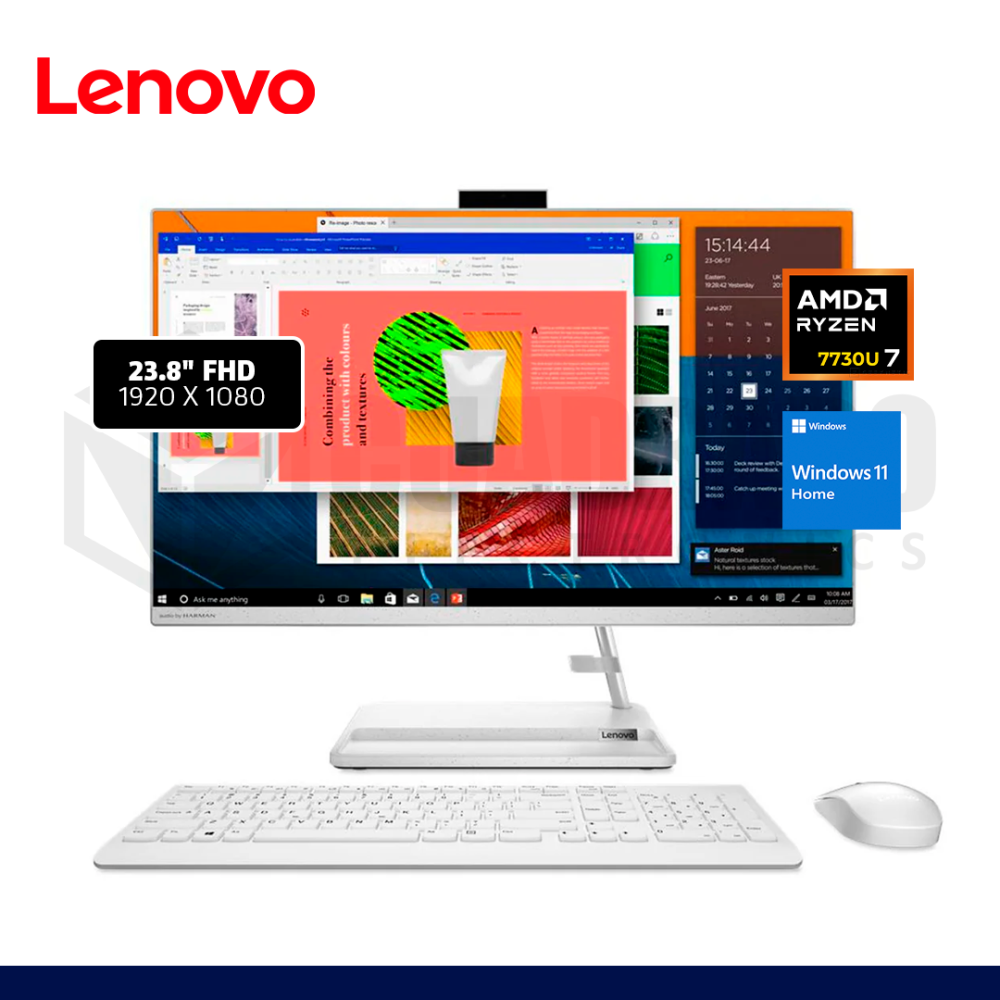 AIO LENOVO IDEACENTRE 3 AMD RYZEN 7-7730U 16GB 512GB SSD 23.8" AMD RADEON GRAPHICS WIN11 / F0G100T2LD