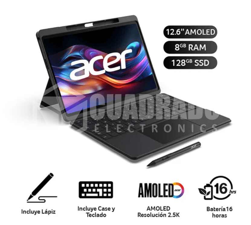 Tablet Acer Iconia X12 12.5" 128GB 8GB RAM + Teclado + Lápiz 2