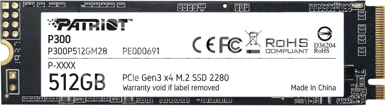 SSD PATRIOT P300 512GB NVME M.2 2280 PCIE GEN3 X4