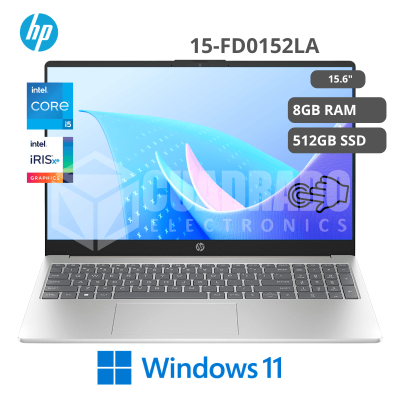 LAPTOP HP 15-FD0152LA INTEL CORE I5-1334U 8GB 512GB SSD TOUCHSCREEN 15.6" FHD