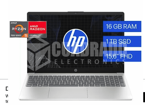 LAPTOP HP 15-FC0258LA AMD RYZEN 5-7520U 16GB 1TB SSD 15.6" HD WIN11 HOME