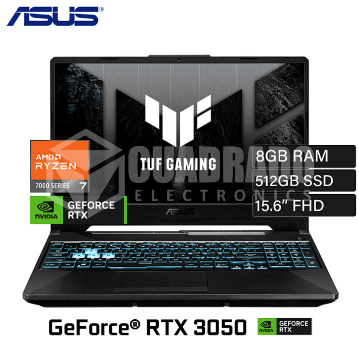 LAPTOP ASUS TUF GAMING A15 FA506NCG RYZEN 7-7445HS 8GB 512GB SSD RTX 3050 4GB 15.6" FHD WIN11 HOME