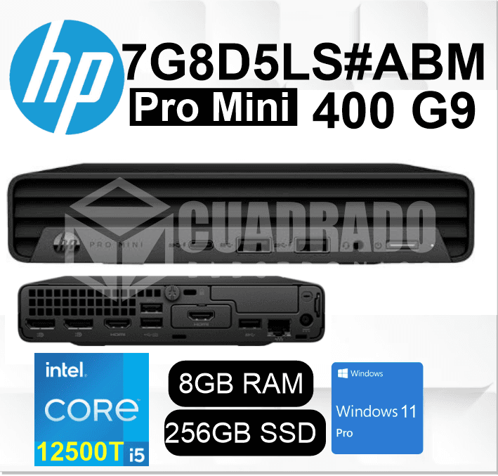 MINI PC HP PRO MINI 400 G9 INTEL CORE I5-12500T 8GB 256GB SSD INTEL UHD 770