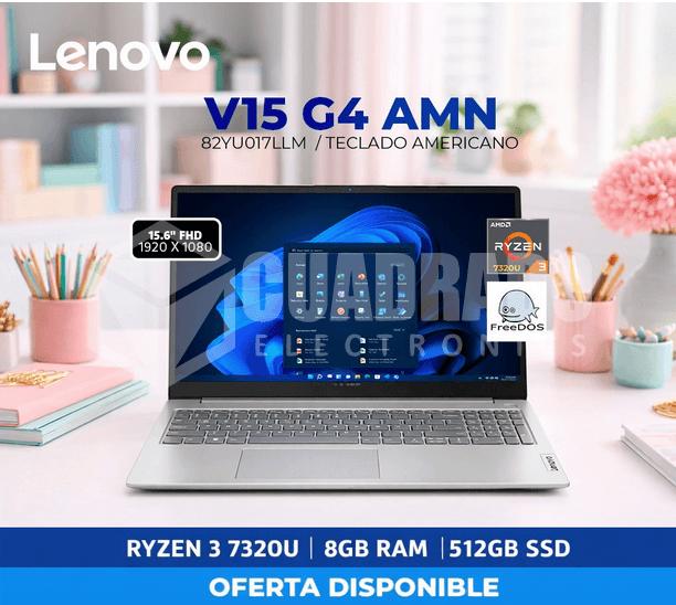 LAPTOP V15 G4 AMN AMD RYZEN 3-7320U 8GB 512GB SSD 15.6" FHD FREEDOS / 82YU017LLM