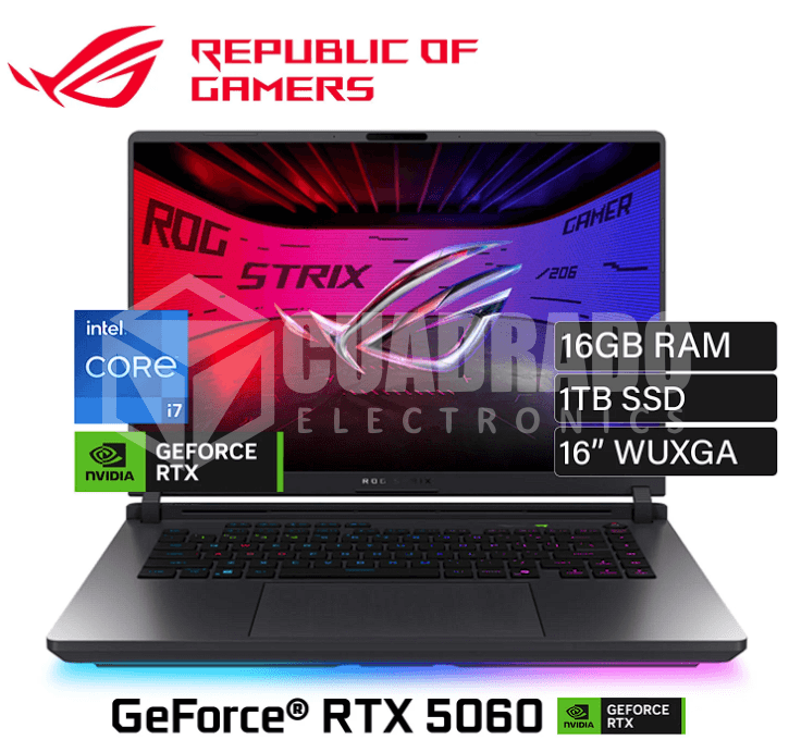 LAPTOP ASUS ROG STRIX G16 G615JMR-AS74 INTEL CORE I7-14650HX 16GB 1TB SSD RTX 5060 8GB 16" FHD+ 165HZ WIN11 HOME