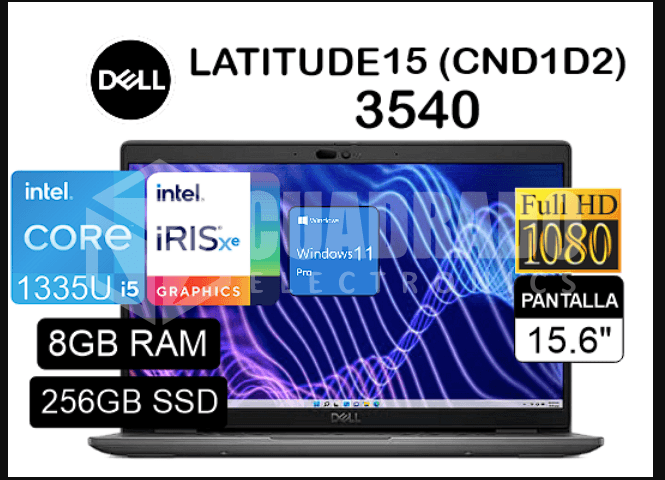 LAPTOP DELL LATITUDE 3540 INTEL CORE I5-1335U 8GB 256GB SSD 15.6" FHD 60HZ WIN11 PRO