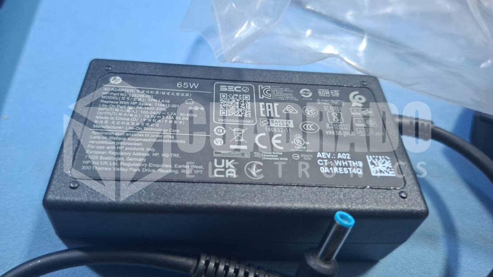 CARGADOR HP PUNTA AZUL 65W TPN-LA16