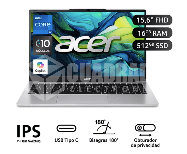 LAPTOP ACER ASPIRE LITE AL15-72P-7948 INTEL CORE I7-13620H 16GB 512GB SSD 15.6" FHD 60HZ WIN11 HOME