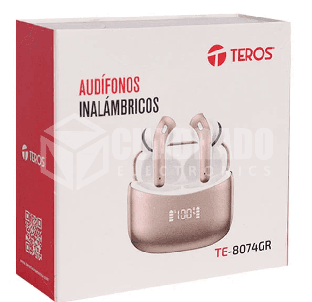 AUDIFONOS TEROS TE-8074GR TWS ROSA/DORADO